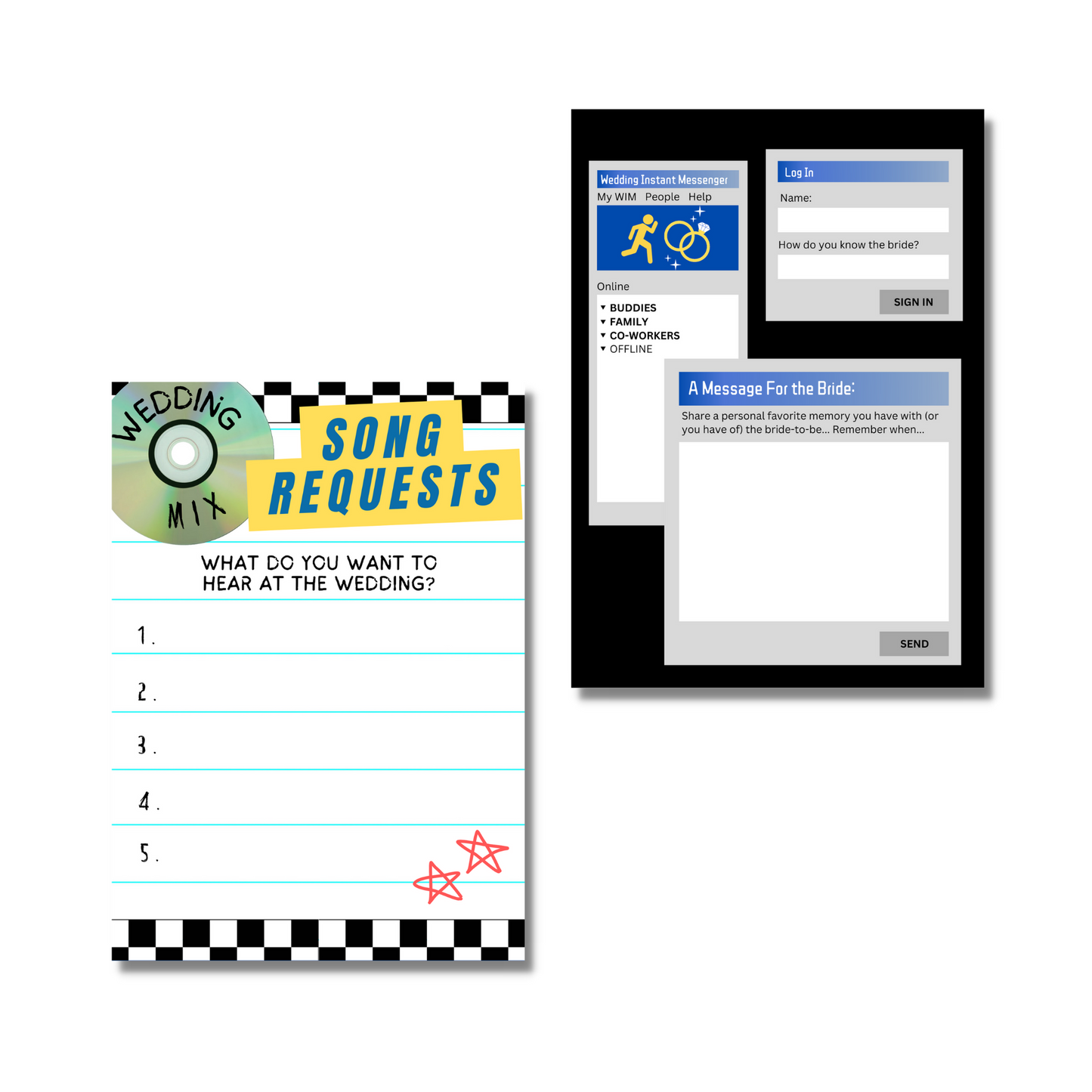 Warped Emo 2000s Throwback Bridal Shower Games (Download)