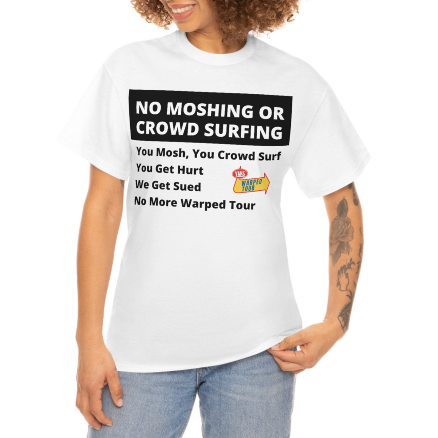 No Moshing or Crowd Surfing Warped T-Shirt
