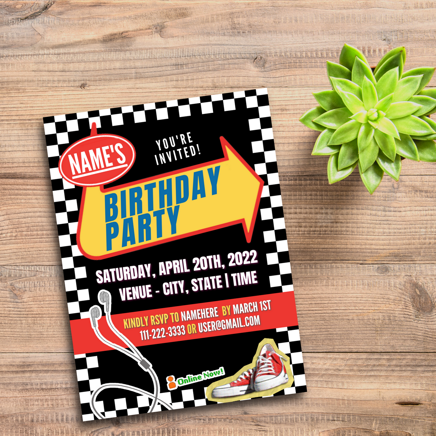 Custom Warped Birthday Party Invitation (Digital Download)