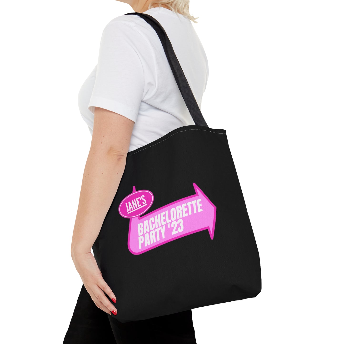 Custom Warped Pink and Black Party Tote Bag