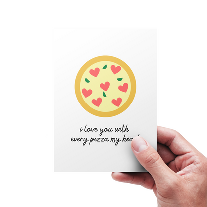 Pizza Valentine's Day Greeting Card Digital Download