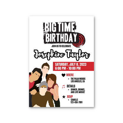 Editable Big Time Rush Birthday Party Invitation (Canva)