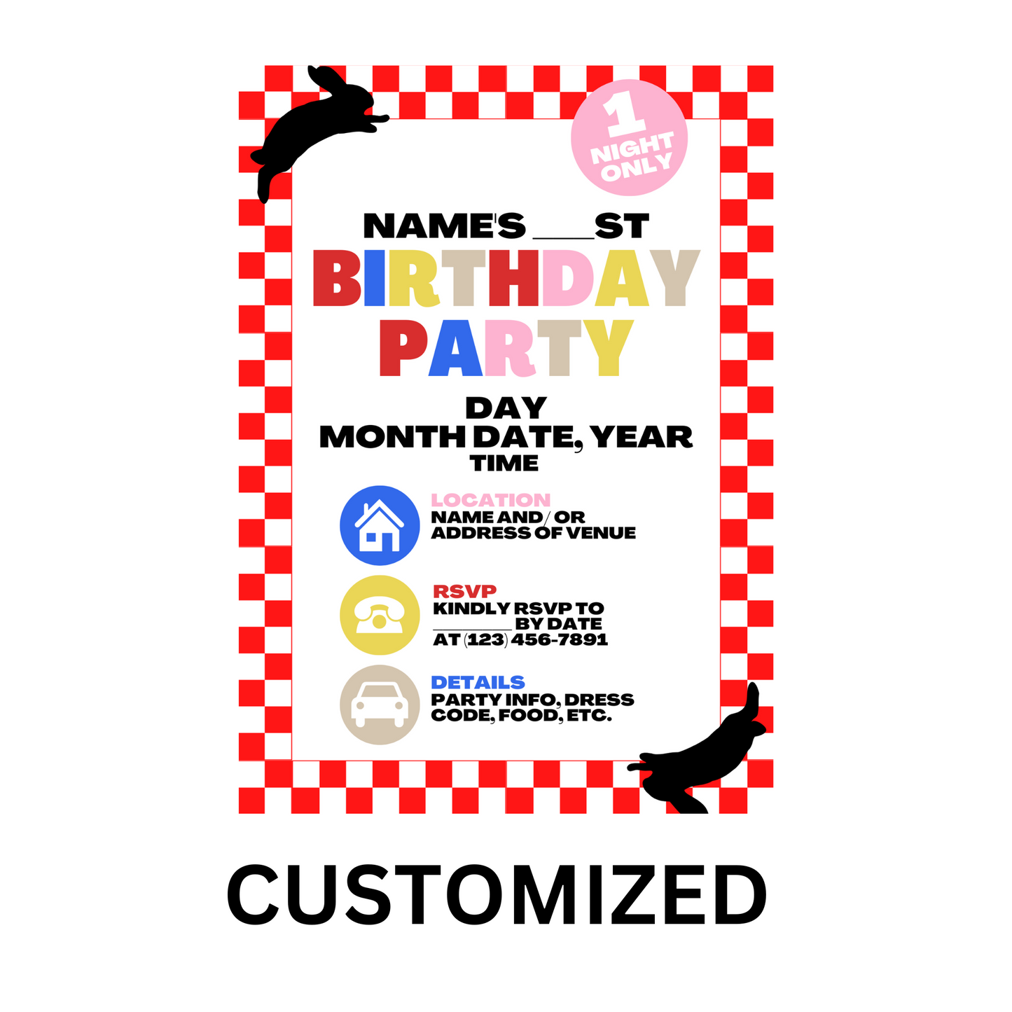 Custom Harry Love On Tour Birthday Party Printable Invitation (Digital Download)