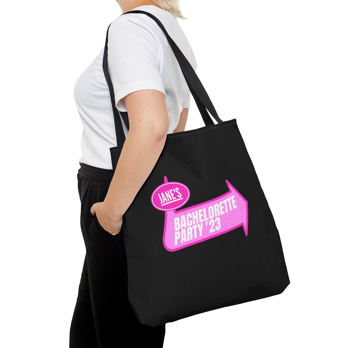 Custom Warped Pink and Black Party Tote Bag