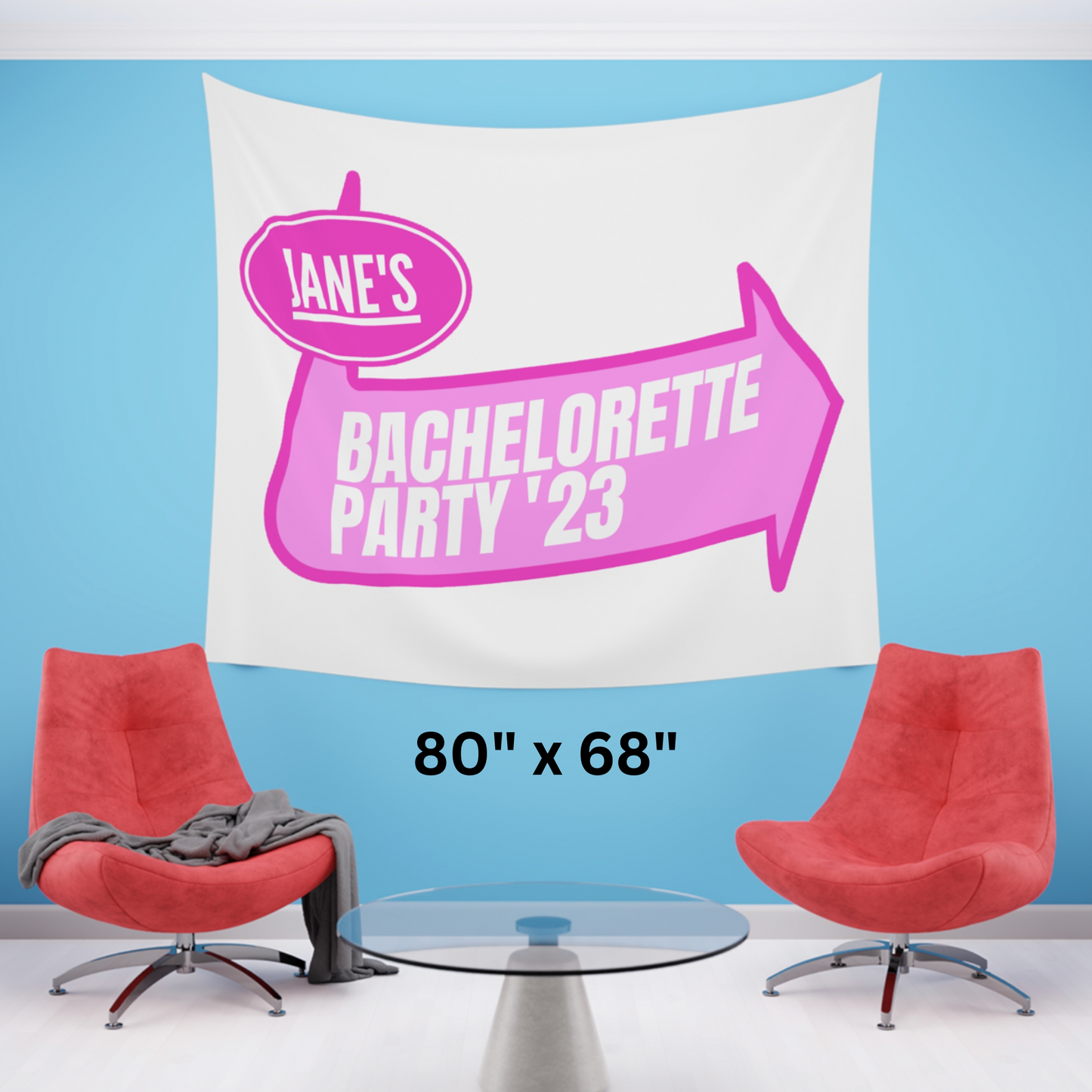 Custom Pink Warped Pop Punk Party Printed Banner