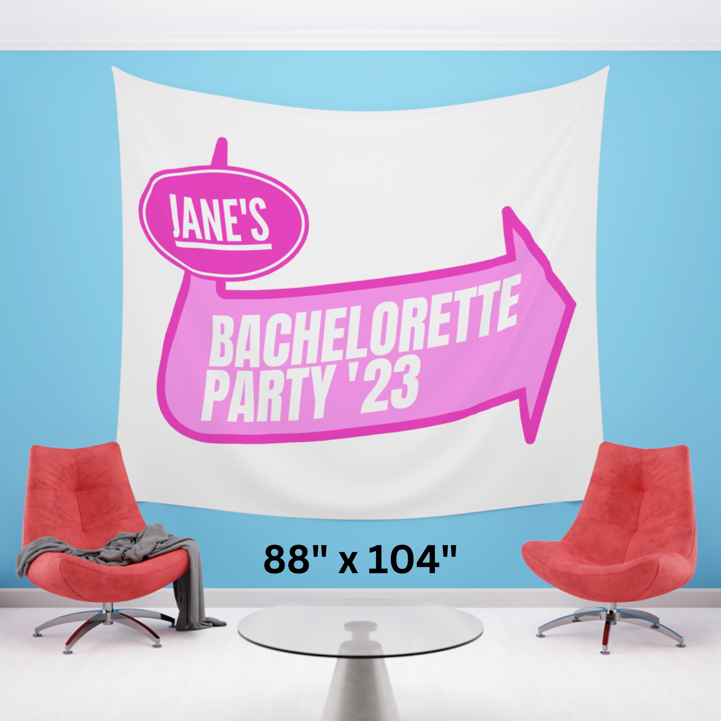 Custom Pink Warped Pop Punk Party Printed Banner