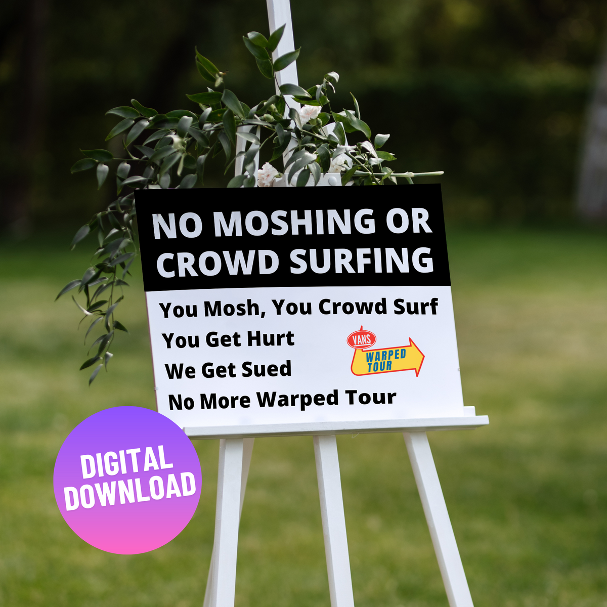 Warped No Moshing Printable Poster (Digital Download) – Shop Disco