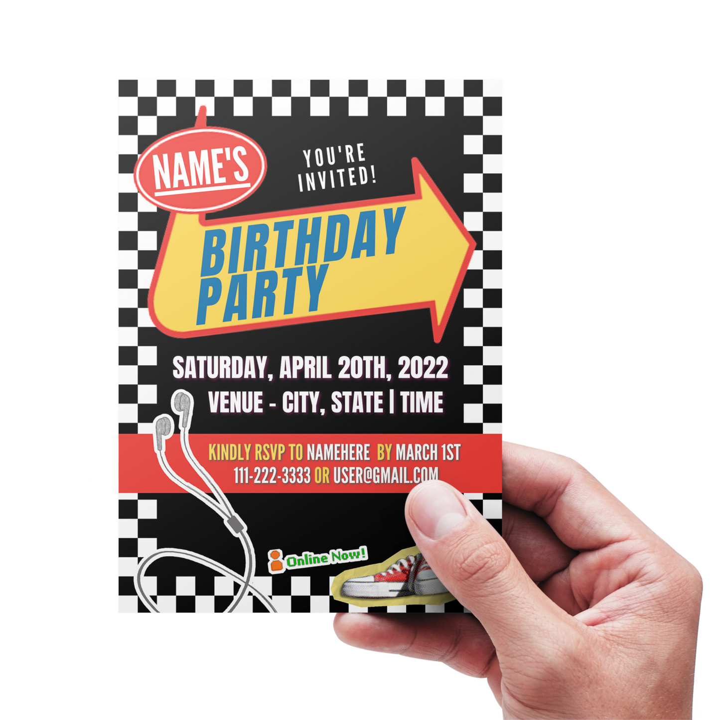 Custom Warped Birthday Party Invitation (Digital Download)